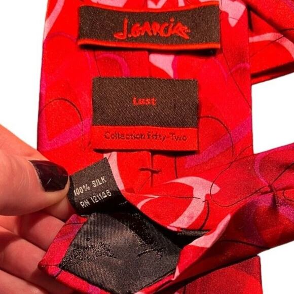 VTG Jerry Garcia Valentines Hearts Tie Lust Collection 52 Red Pink Purple Black - Picture 2 of 5